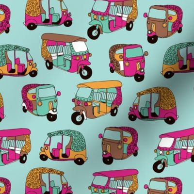 India rickshaw tuctuc illustration pattern