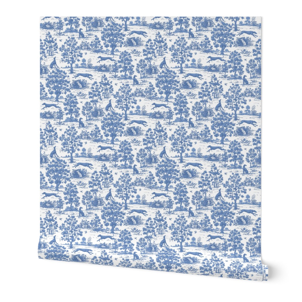 Soft Blue Greyhound Toile