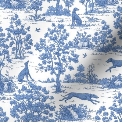 Soft Blue Greyhound Toile