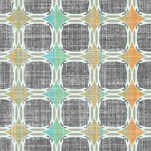 Linen Mod Squares Gray Grid