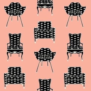 Vintage Chairs with cat fabric