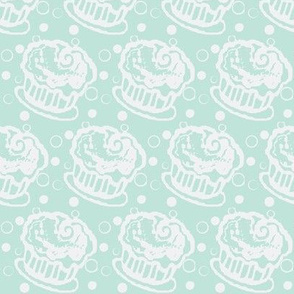 Creamy cupcakes in blue berry