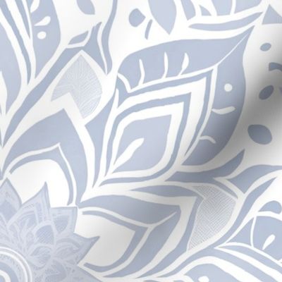 Mandala Flower Pattern in Blue and White