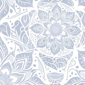 Mandala Flower Pattern in Blue and White