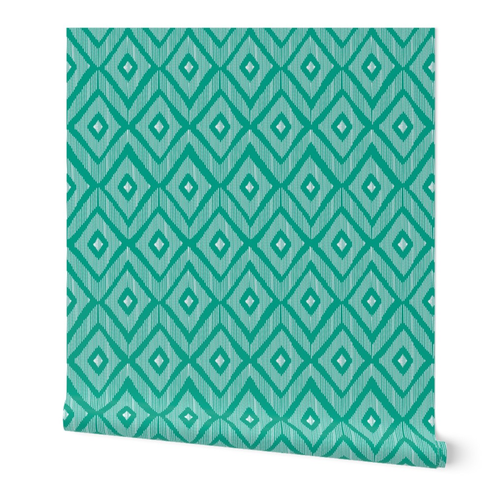 Ikat teal & white