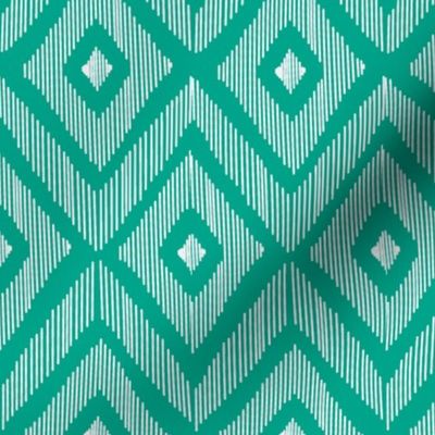 Ikat teal & white