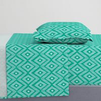 Ikat teal & white