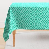 Ikat teal & white