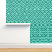 Ikat teal & white