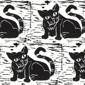 Cat Block Print 1
