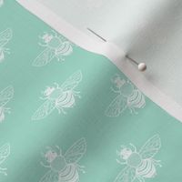 Baby Bee White on Seafoam