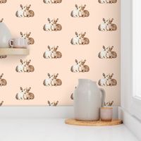 Bunnies in Love, Soft Pink Beige