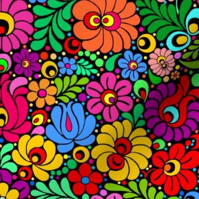 Colorfloral Fiesta colorful folk floral