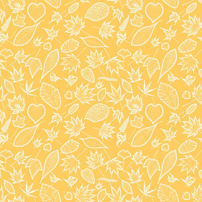 Sunny Yellow Graphic Leaves