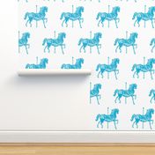 Carousel Horse in Bouncing Blue