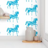 Carousel Horse in Bouncing Blue