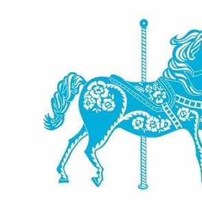 Carousel Horse in Bouncing Blue