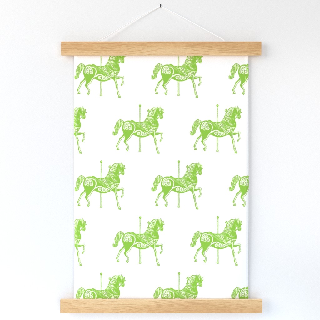 Carousel Horse in Galloping Green