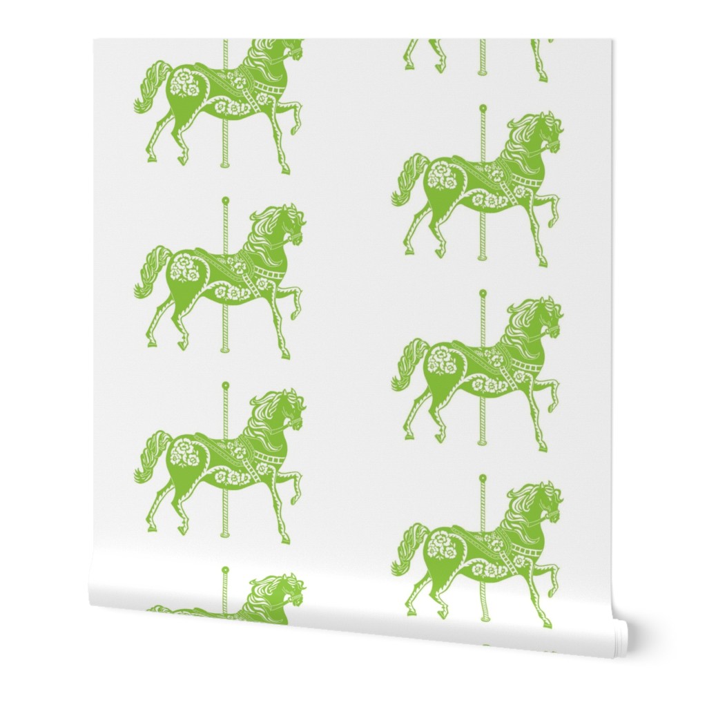 Carousel Horse in Galloping Green