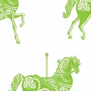 Carousel Horse in Galloping Green