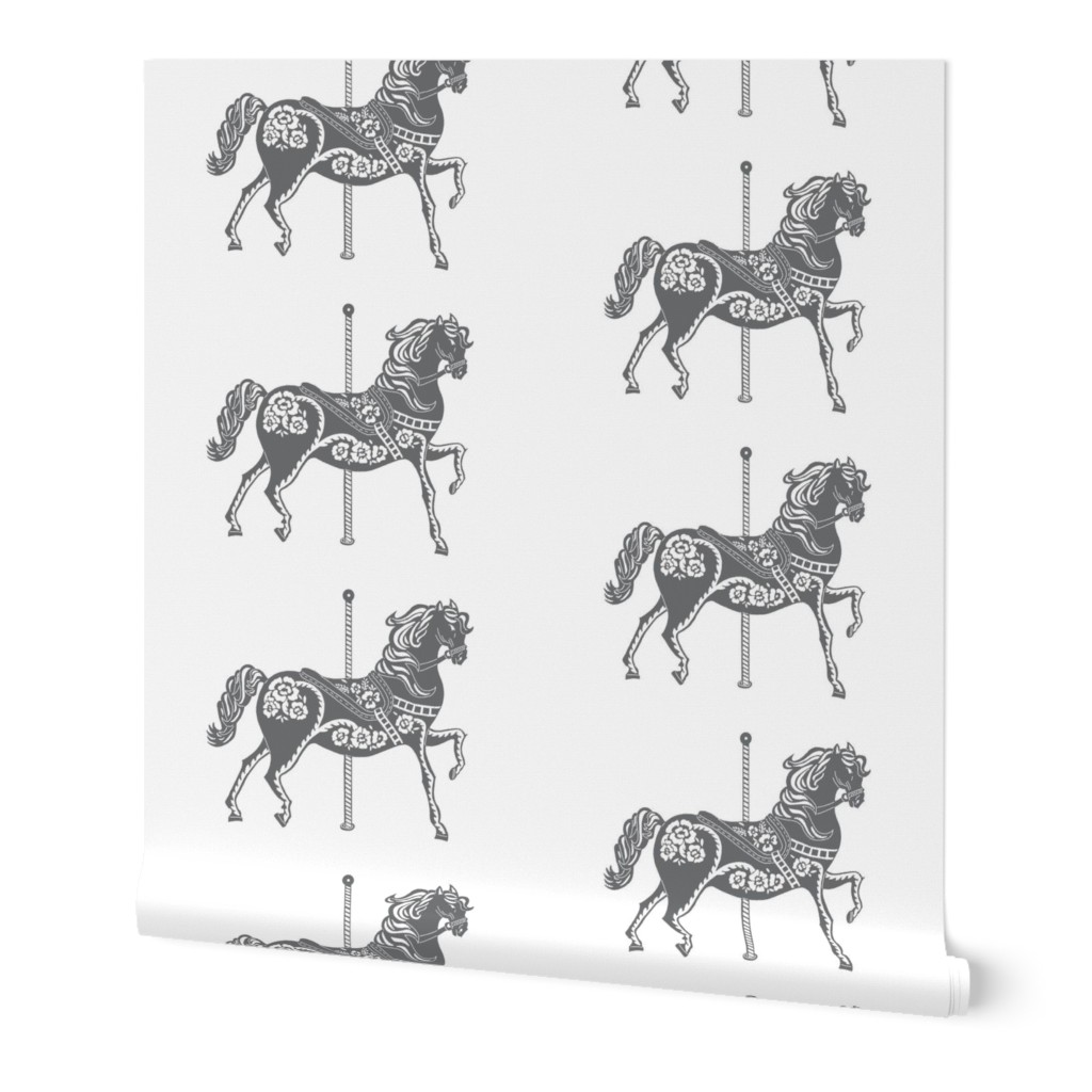 Carousel Horse in Charming Charcoal