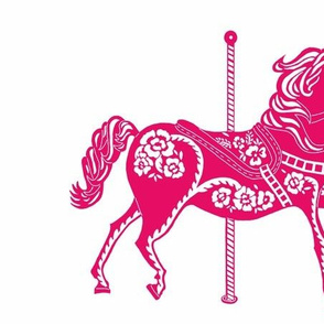 Carousel Horse in Prancing Pink