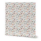 Mint and orange owl illustration  mint coral gender neutrals