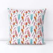 Geometric feathers and aztec details illustration pattern