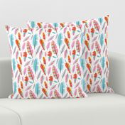 Geometric feathers and aztec details illustration pattern
