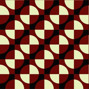 Harlequin circles and squares in rust