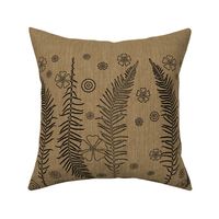 burlap ferns 