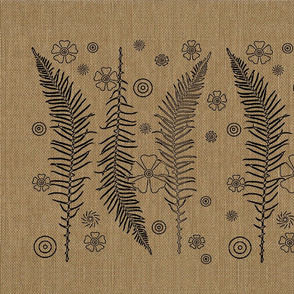 burlap ferns 