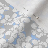 Magnolia - Silver on Light Blue