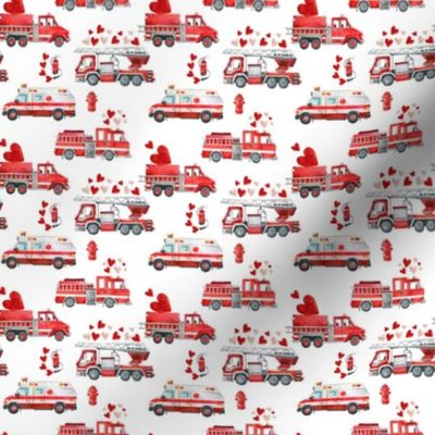 Love to the Rescue - Valentine's Day Fire Trucks and Ambulance