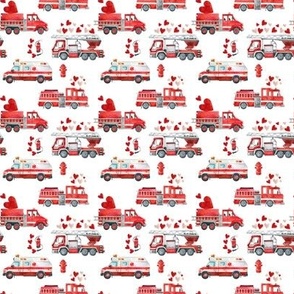 Love to the Rescue - Valentine's Day Fire Trucks and Ambulance