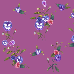 Pansies & Peonies in Royal Purple