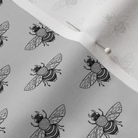 Baby Bee Black on Silver