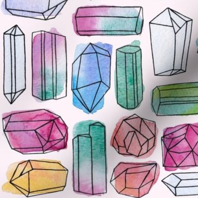 Watercolor Gemstones (large)