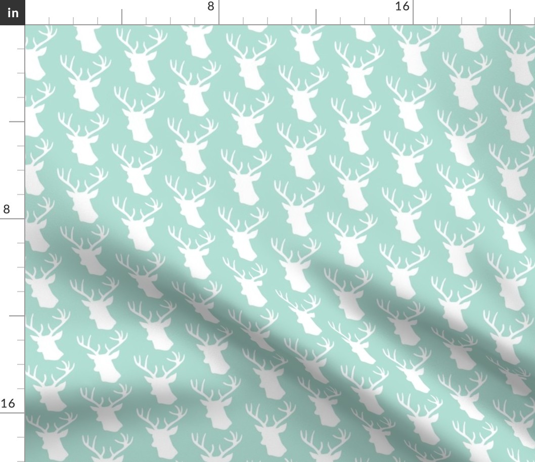 Stag Deer head pattern on mint