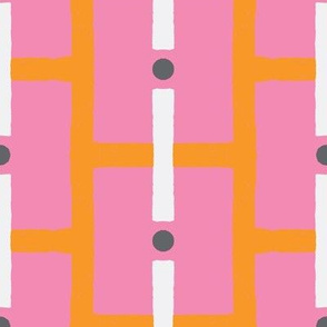 squares and dots-pink/orange