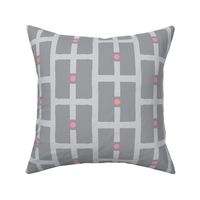 squares and dots-grey/pink