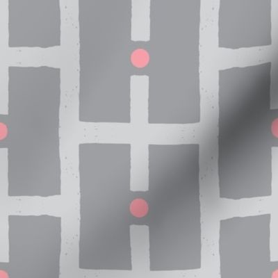 squares and dots-grey/pink