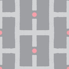 squares and dots-grey/pink