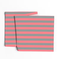 Coral and Grey Vertical Stripes