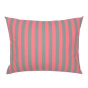 Coral and Grey Vertical Stripes