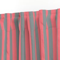 Coral and Grey Vertical Stripes