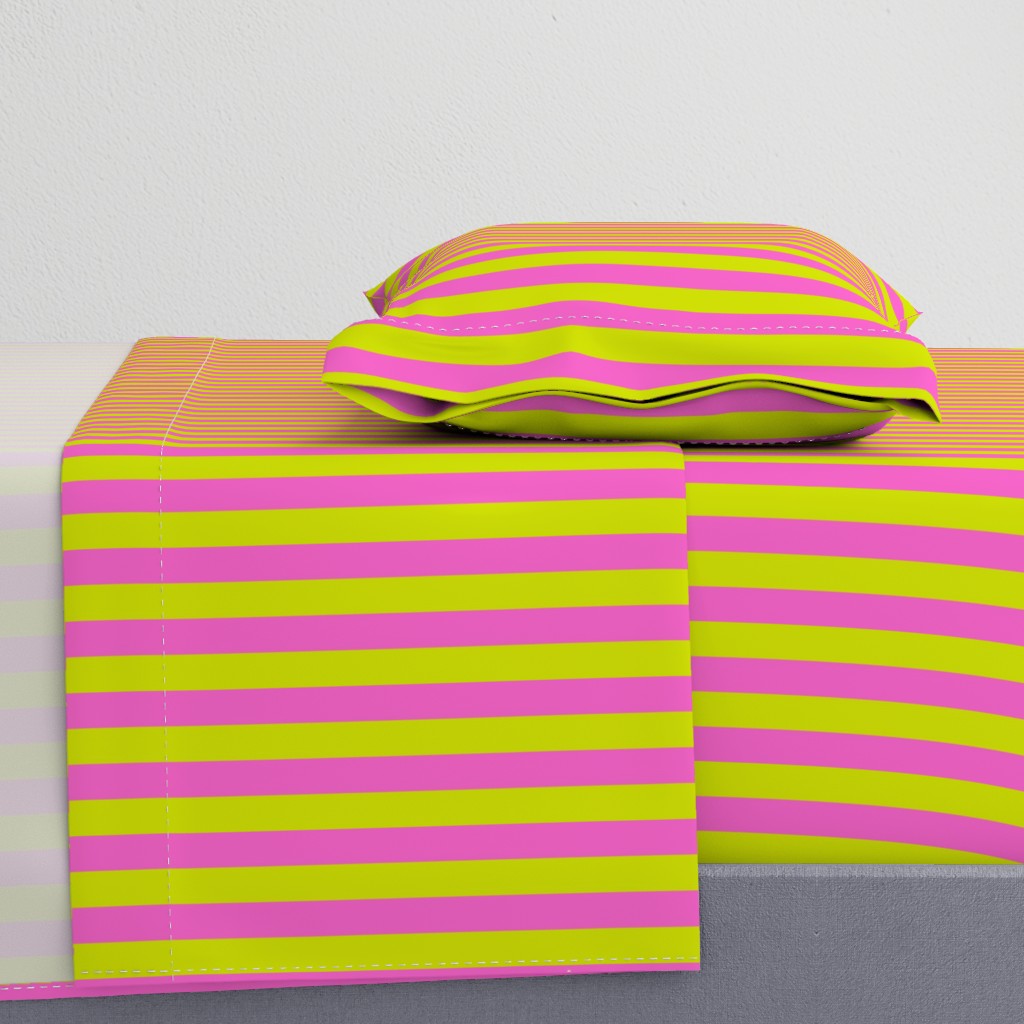 Lime Green and Hot Pink Preppy Stripes