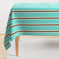 Teal Blue, Chocolate Brown, and Cream Vertical Stripes