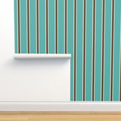 Teal Blue, Chocolate Brown, and Cream Vertical Stripes