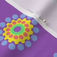 Pop Dot Flowers on Purple